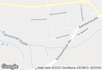 Karte mit Standort von Bäckerei Schmitt GmbH Cafe Bad Königshofen (Norma)
