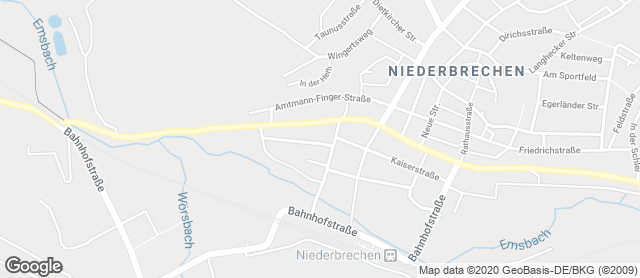 Karte mit Standort von Mühlenbäckerei Rudolf Jung GmbH Filiale Niederbrechen (REWE)