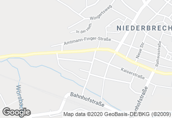 Karte mit Standort von Mühlenbäckerei Rudolf Jung GmbH Filiale Niederbrechen (REWE)