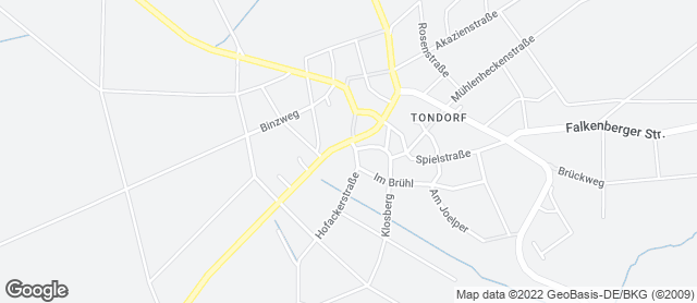 Karte mit Standort von Bäckerei Bell GmbH Tondorf