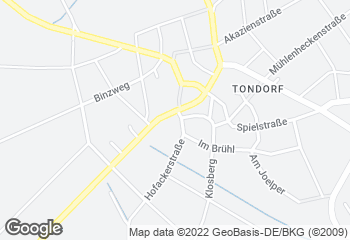 Karte mit Standort von Bäckerei Bell GmbH Tondorf