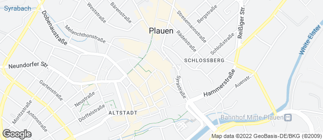 Karte mit Standort von Filiale in der Stadtgalerie Plauen