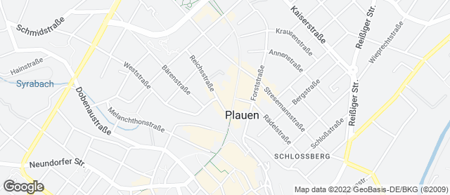 Karte mit Standort von Filiale in den Kolonnaden Plauen