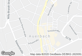 Karte mit Standort von Feinbäckerei Wunderlich Filiale Auerbach