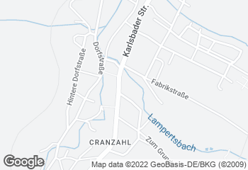 Karte mit Standort von Bäckerei Roscher - Cranzahl