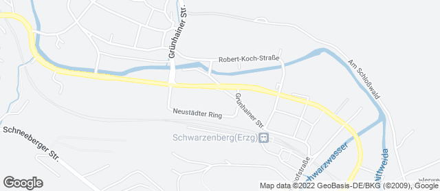 Karte mit Standort von Bäckerei Roscher - Edeka Ringcenter Schwarzenberg
