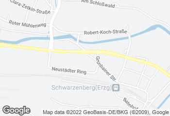 Karte mit Standort von Bäckerei Roscher - Edeka Ringcenter Schwarzenberg