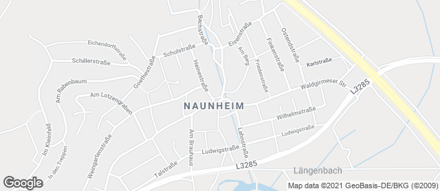 Karte mit Standort von Bäckerei Volkmann Naunheim