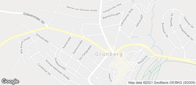 Karte mit Standort von Bäckerei Künkel GmbH  Grünberg Kaffeehaus