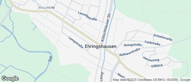 Karte mit Standort von Bäckerei Künkel GmbH  Ehringshausen
