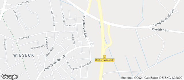 Karte mit Standort von Bäckerei Volkmann Edeka Wieseck