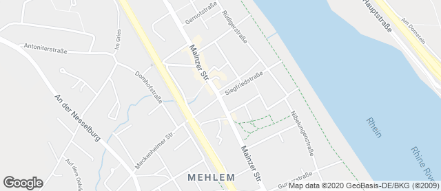 Karte mit Standort von Gilgen's Bäckerei & Konditorei GmbH & Co. KG - Mehlem