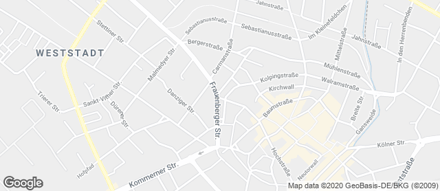 Karte mit Standort von Bäckerei Quasten