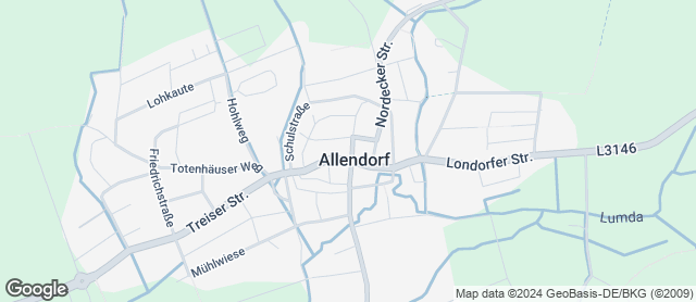 Karte mit Standort von Bäckerei Dickel   Allendorf
