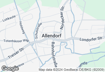 Karte mit Standort von Bäckerei Dickel   Allendorf