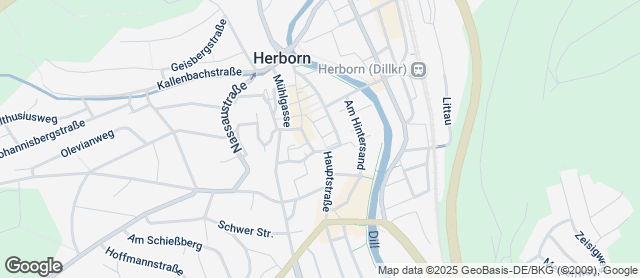 Karte mit Standort von Bäckerei Künkel GmbH Herborn