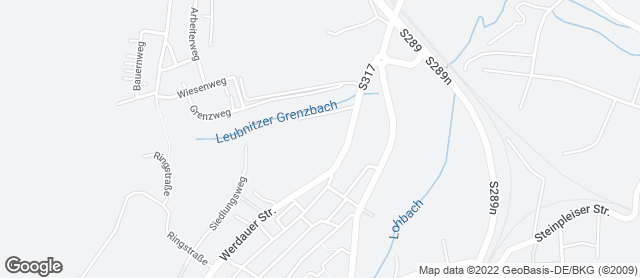 Karte mit Standort von Bäckerei-Konditorei Kunze GmbH Fraureuth, E-Center