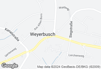 Karte mit Standort von Gilgen' s Bäckerei & Konditorei GmbH & Co. KG - Weyerbusch-neu
