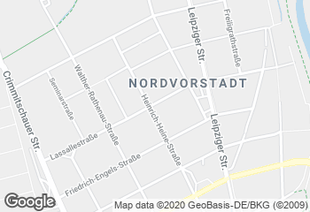 Karte mit Standort von Bäckerei Müller in Zwickau Pölbitz Ecke Heine-Str. / Lassallestr.