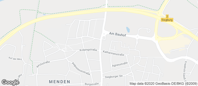 Karte mit Standort von Gilgen's Bäckerei & Konditorei GmbH & Co. KG - Menden Siegstraße