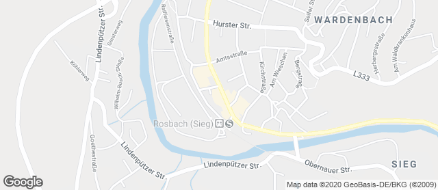 Karte mit Standort von Gilgen' s Bäckerei & Konditorei GmbH & Co. KG - Rosbach REWE Petz
