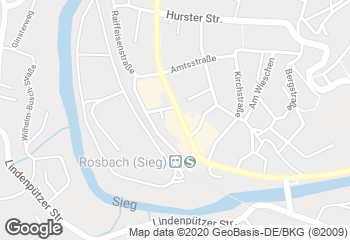 Karte mit Standort von Gilgen' s Bäckerei & Konditorei GmbH & Co. KG - Rosbach REWE Petz