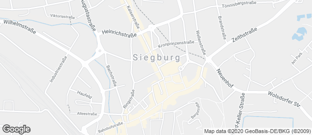 Karte mit Standort von Gilgen's Bäckerei & Konditorei GmbH & Co. KG - Siegburg Kaiserstraße