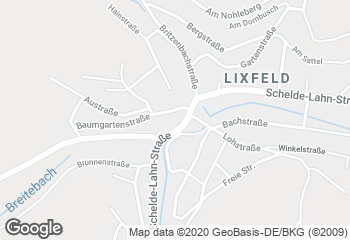 Karte mit Standort von Bäckerei Leinweber Filiale Lixfeld