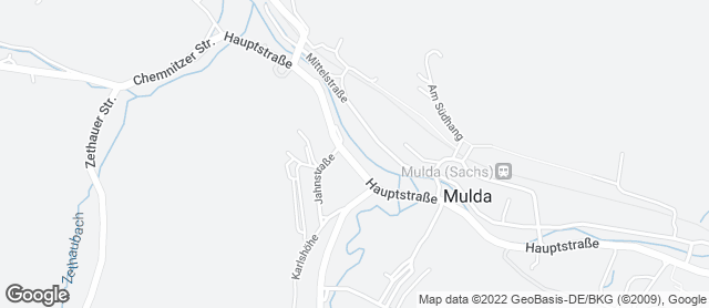 Karte mit Standort von Bäckerei Griesbach GbR - Filiale Mulda