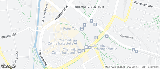 Karte mit Standort von Wendl GmbH, Konditorei & Bäckerei, Filiale Chemnitz