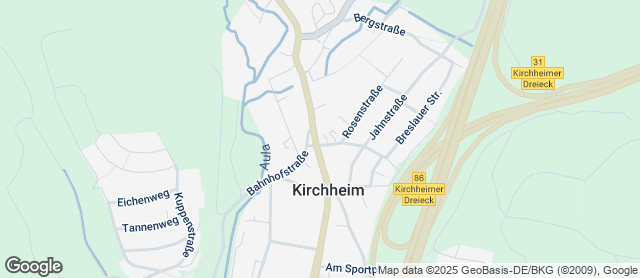 Karte mit Standort von Feinbäckerei Nolte Kirchheim