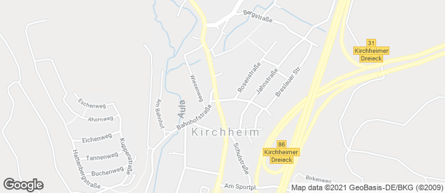 Karte mit Standort von Feinbäckerei Nolte Kirchheim