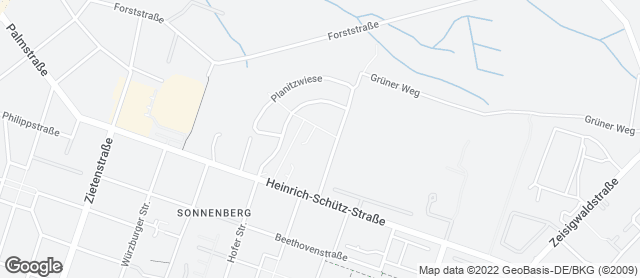 Karte mit Standort von Schäfers Backstube Planitzwiese