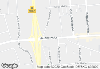 Karte mit Standort von Bäckerei Hardt GmbH im REWE Köln-Porz-Wahnheide