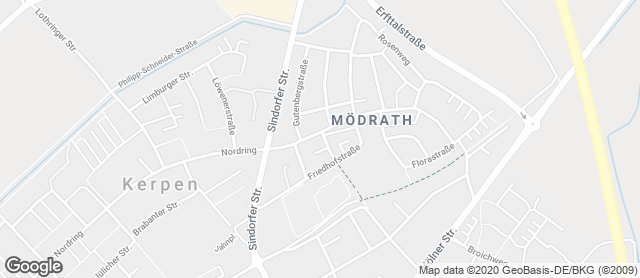 Karte mit Standort von Bäckerei Immerath Kerpen Mödrath