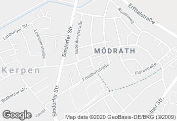 Karte mit Standort von Bäckerei Immerath Kerpen Mödrath