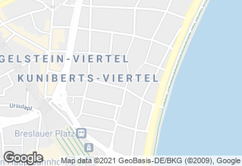 Karte mit Standort von Bäckerei Konditorei Adolph - Filiale Kunibertsviertel