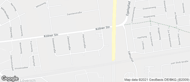 Karte mit Standort von Bäckerei Kraus GmbH - Fil. Lövenich