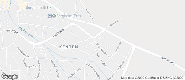 Karte mit Standort von Bäckerei Immerath Bergheim Kenten