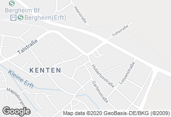 Karte mit Standort von Bäckerei Immerath Bergheim Kenten