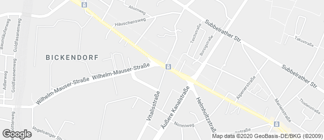 Karte mit Standort von Bäckerei Kraus GmbH - Fil. Bickendorf