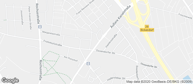 Karte mit Standort von Bäckerei Kraus GmbH - Fil. Ossendorf