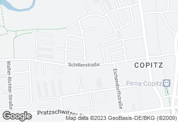Karte mit Standort von Mühle und Bäckerei Bärenhecke Filiale im Rewe-Markt Pirna-Copitz