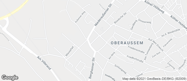 Karte mit Standort von Bäckerei Kraus GmbH - Fil. Oberaussem