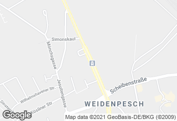Karte mit Standort von Bäckerei Kraus GmbH - Fil. Weidenpesch