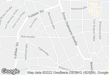 Karte mit Standort von Bäcker Süpke Weimar Röhrstraße