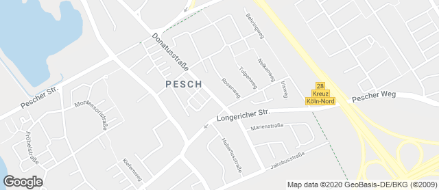 Karte mit Standort von Bäckerei Voosen Köln-Pesch