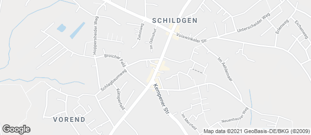 Karte mit Standort von Bäckerei Kraus GmbH - Fil. Schildgen