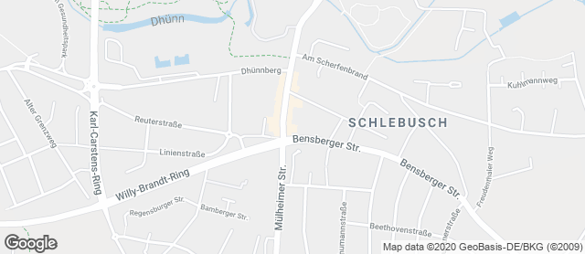 Karte mit Standort von Bäckerei Gebrüder Förster GmbH Leverkusen Schlebusch Bäckerei + Cafe
