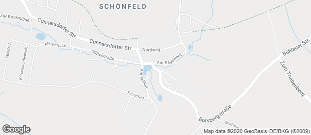 Karte mit Standort von Bäckerei und Eiscafé  Hübner